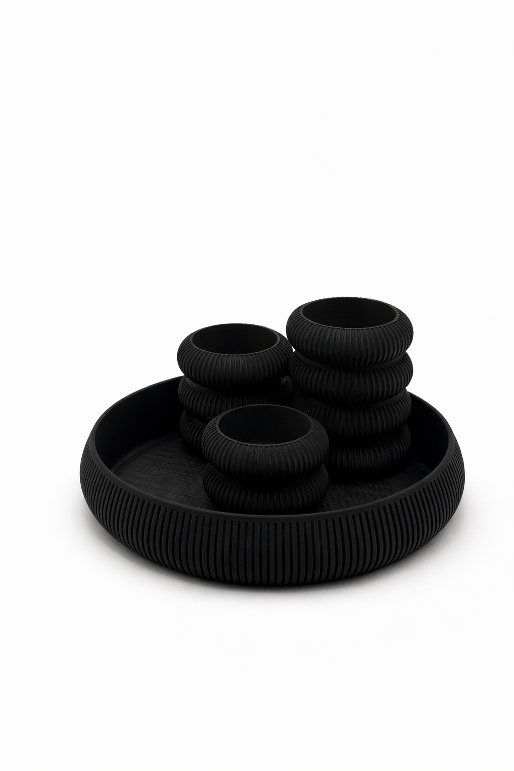 Kaarshouder Set, Modern Ribbel Design (3 stuks)