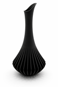 Elegante Vaas, Slanke Hals & Ribbelbasis