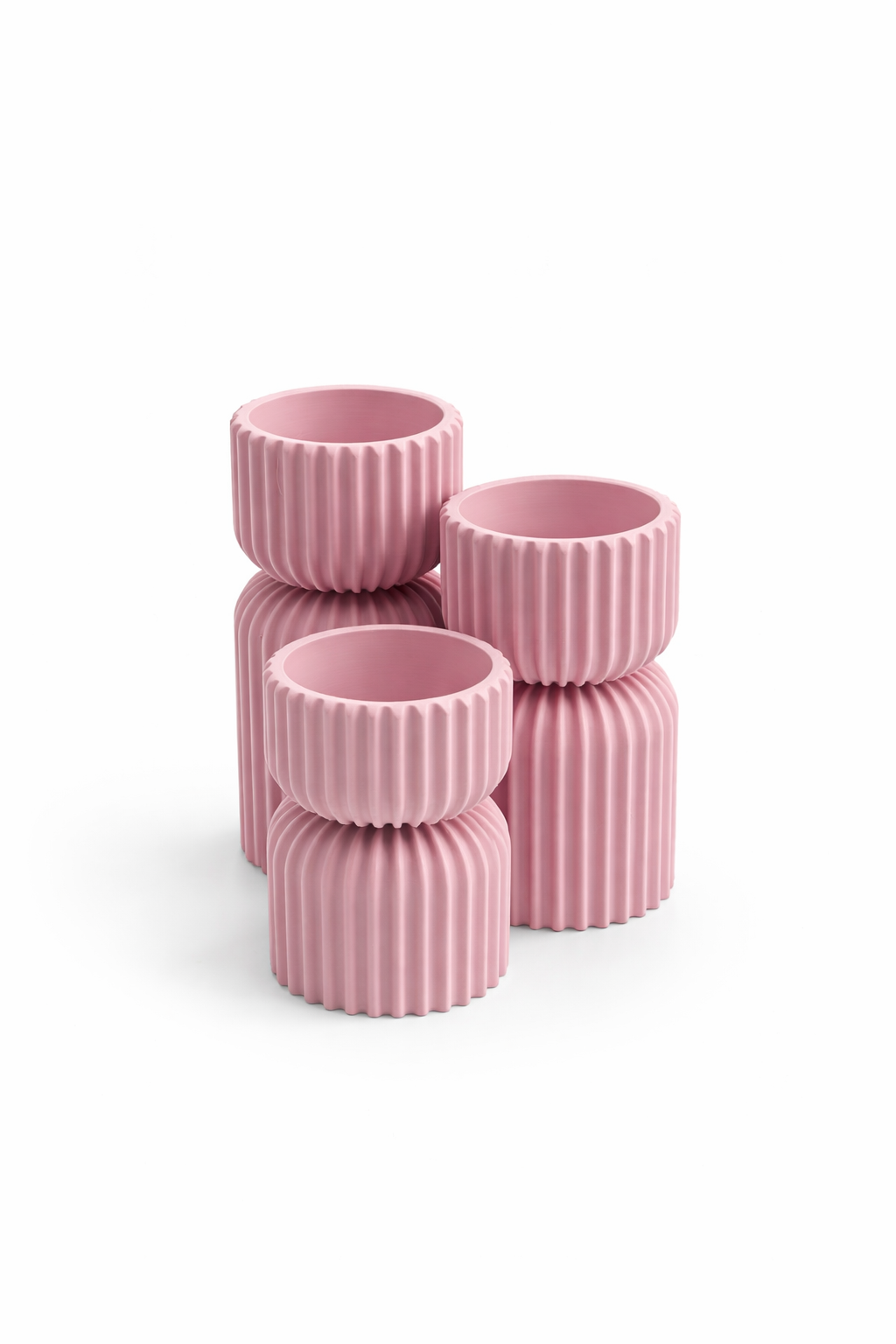 Set van 3 Kaarshouders, Geribbeld Design | Minimalistische Theelichthouders