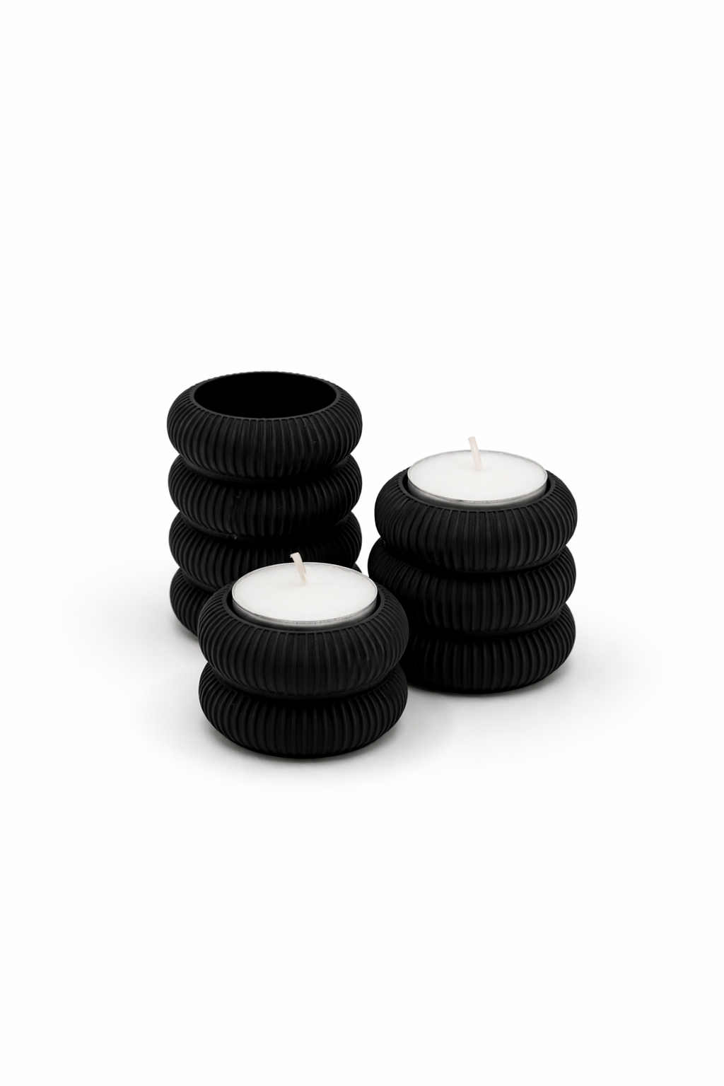 Kaarshouder Set, Modern Ribbel Design (3 stuks)