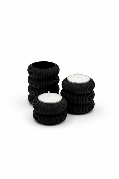 Kaarshouder Set, Modern Ribbel Design (3 stuks)